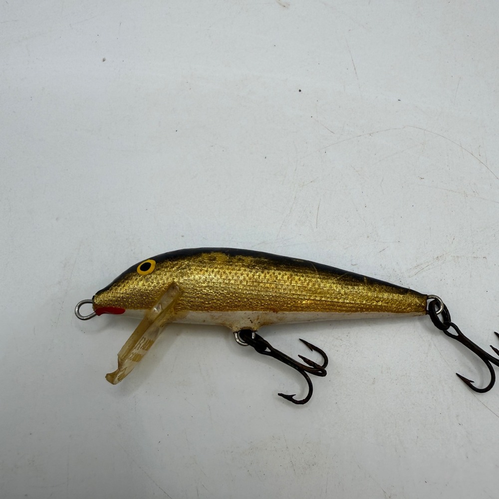 Rapala Countdown Sinking Lure Gold Black 3.5 Inch Vintage Finland Balsa Minnow